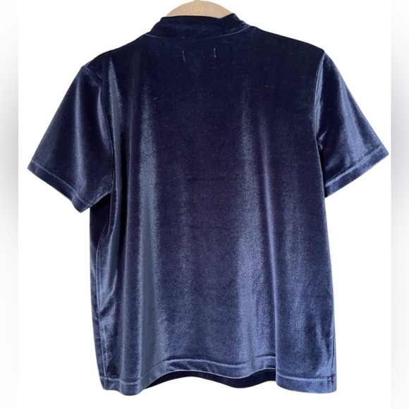 Madewell Velvet Neck-Tie Top in Blue - Size S - Picture 5 of 5